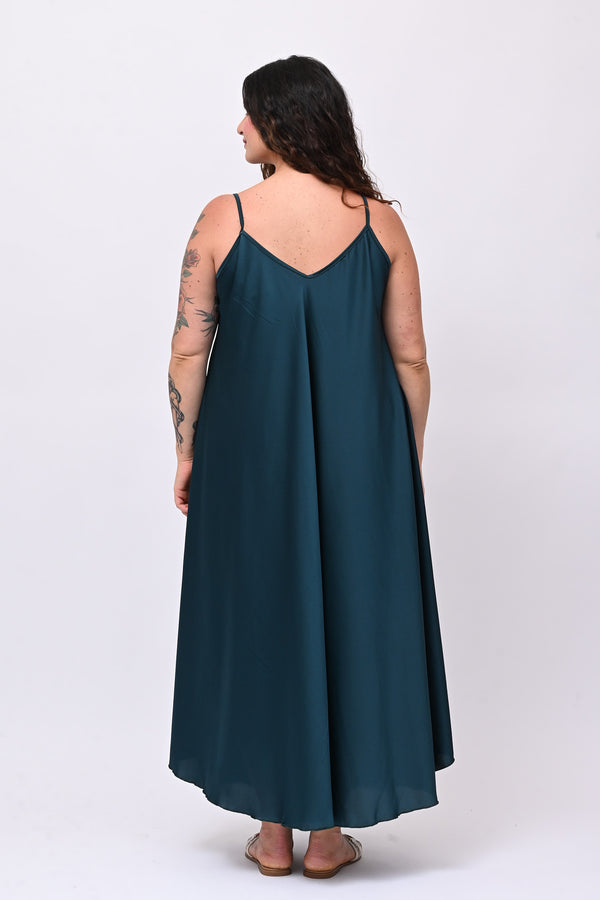 Abito sottoveste raso - Verde bosco