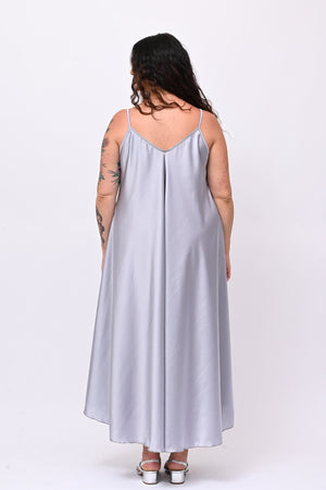 Abito sottoveste raso - Grigio perla