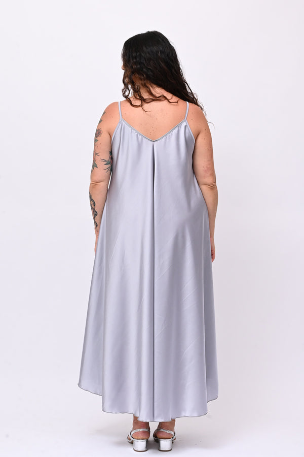 Abito sottoveste raso - Grigio perla