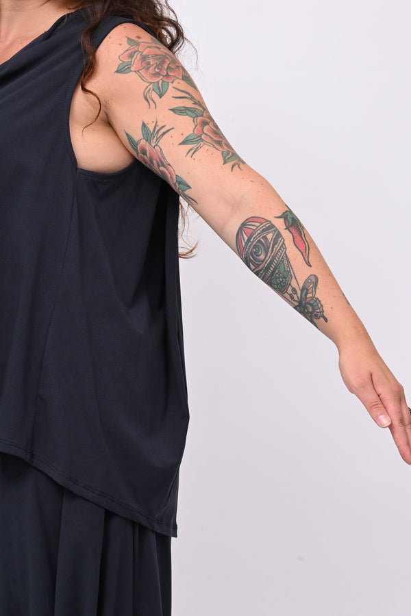 Completo collo sciallato - Blu