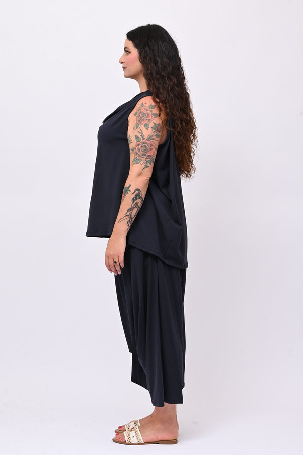 Completo collo sciallato - Blu