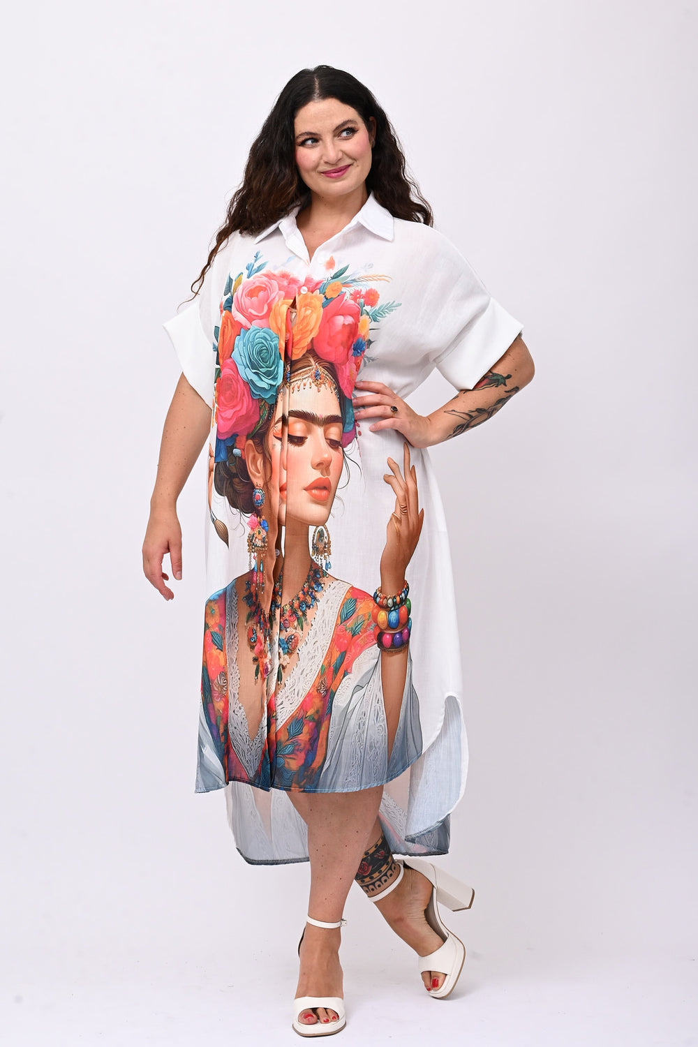 Abito lino Frida - Bianco