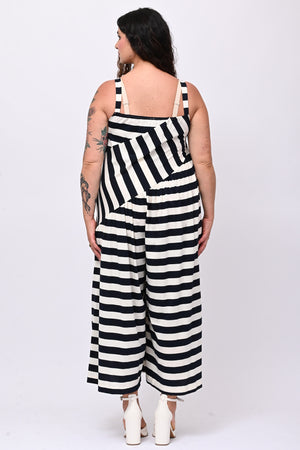Jumpsuit over righe - Blu