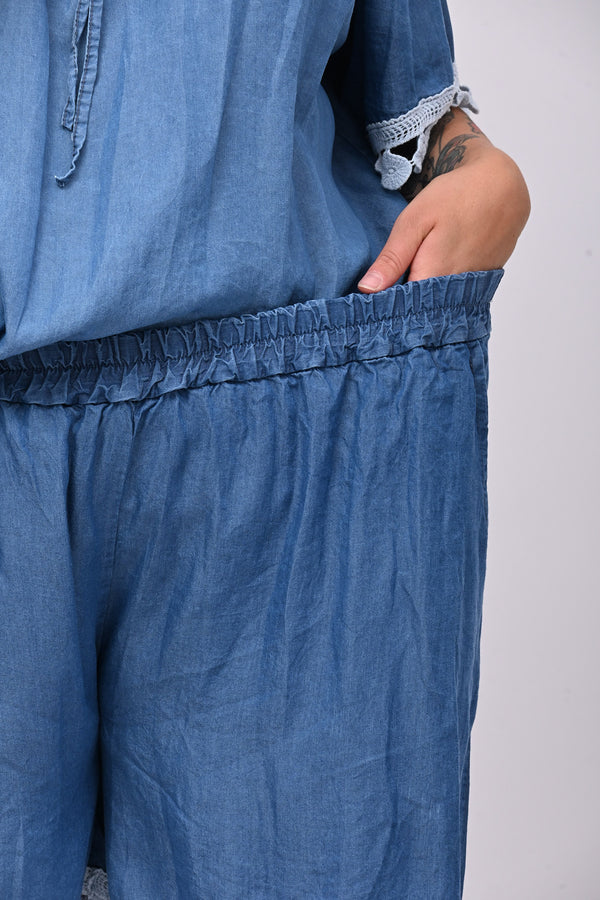 Completo chambrie merletto - Jeans medio