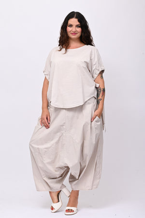 Blusa popeline laccio - Gesso