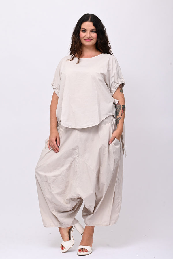Blusa popeline laccio - Gesso