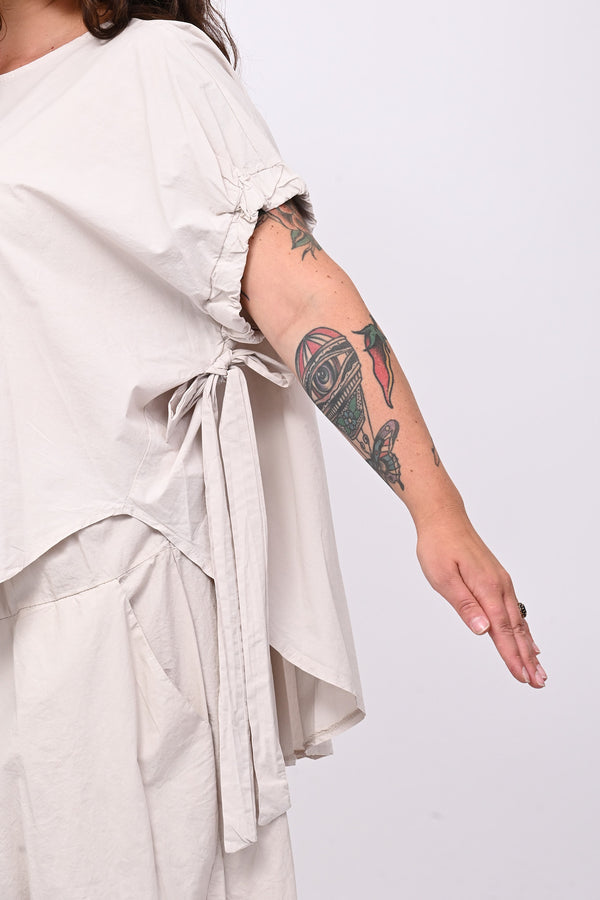 Blusa popeline laccio - Gesso
