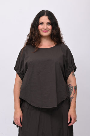 Blusa popeline laccio - Moro
