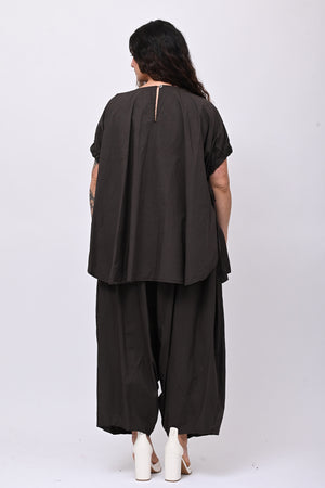 Blusa popeline laccio - Moro