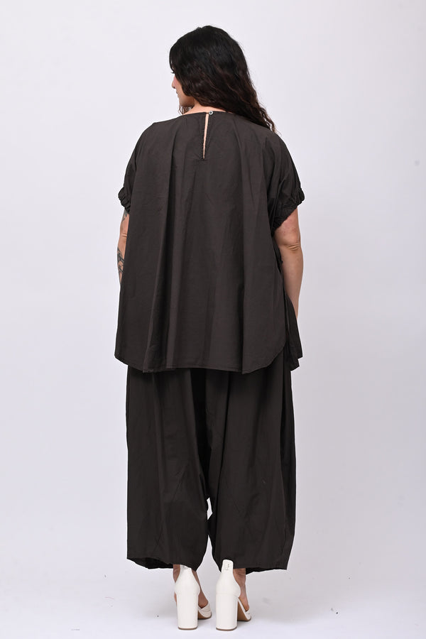 Blusa popeline laccio - Moro