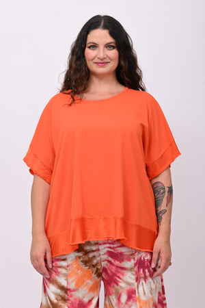 Maglia scatola bordo raso - Arancio