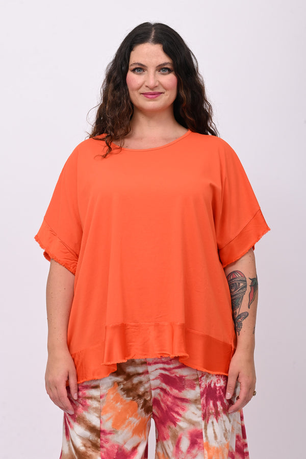 Maglia scatola bordo raso - Arancio