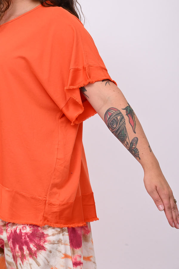 Maglia scatola bordo raso - Arancio