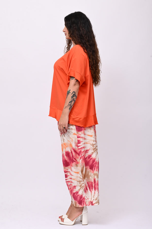 Maglia scatola bordo raso - Arancio