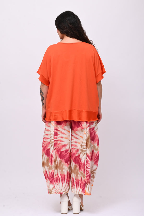 Maglia scatola bordo raso - Arancio