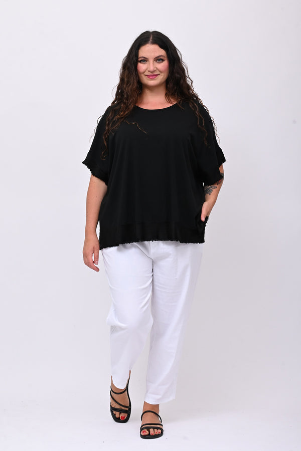 Maglia scatola bordo raso - Nero
