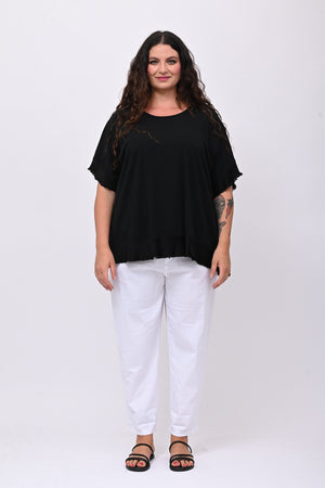 Maglia scatola bordo raso - Nero