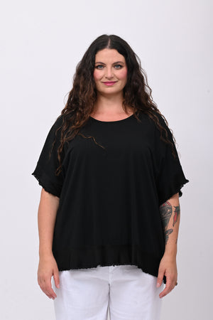 Maglia scatola bordo raso - Nero