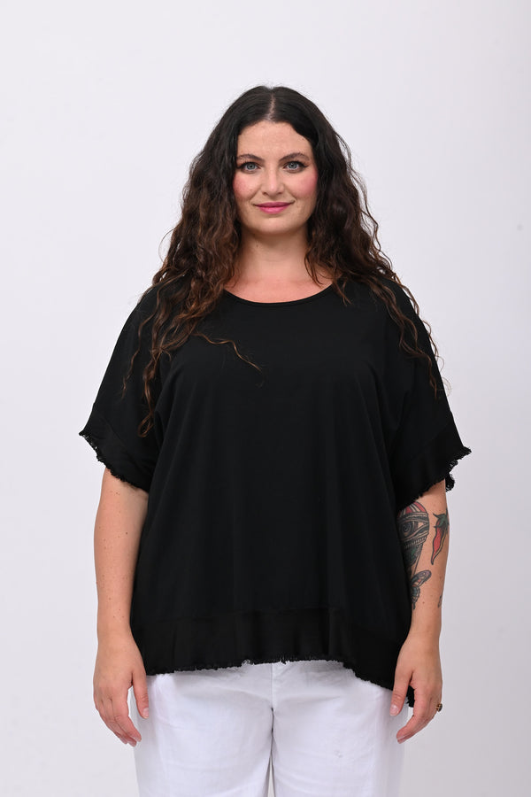 Maglia scatola bordo raso - Nero