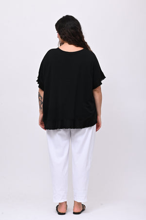 Maglia scatola bordo raso - Nero