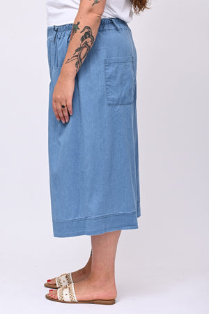 Bermuda chambrie risvolto - Jeans chiaro