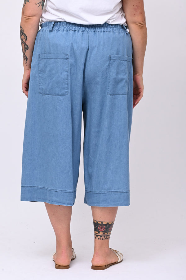 Bermuda chambrie risvolto - Jeans chiaro