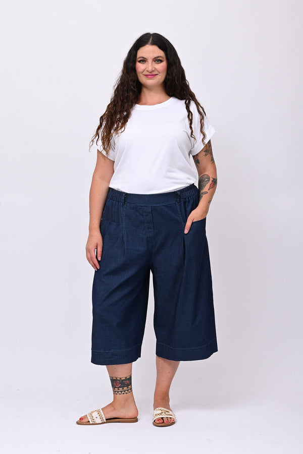 Bermuda chambrie risvolto - Jeans scuro
