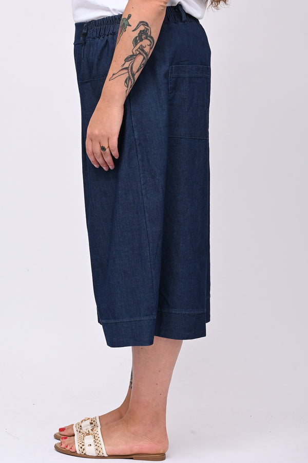 Bermuda chambrie risvolto - Jeans scuro