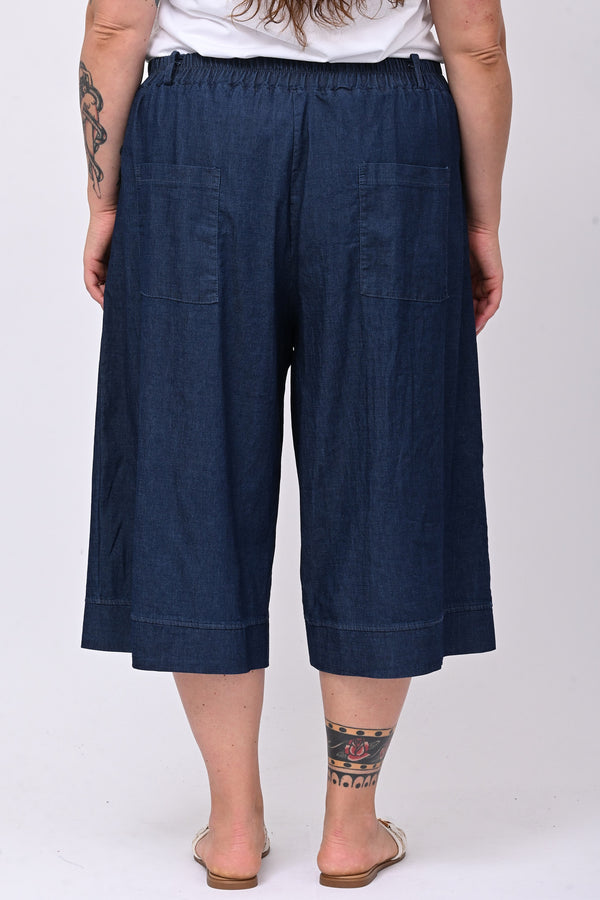 Bermuda chambrie risvolto - Jeans scuro