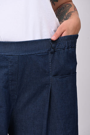 Bermuda chambrie risvolto - Jeans scuro