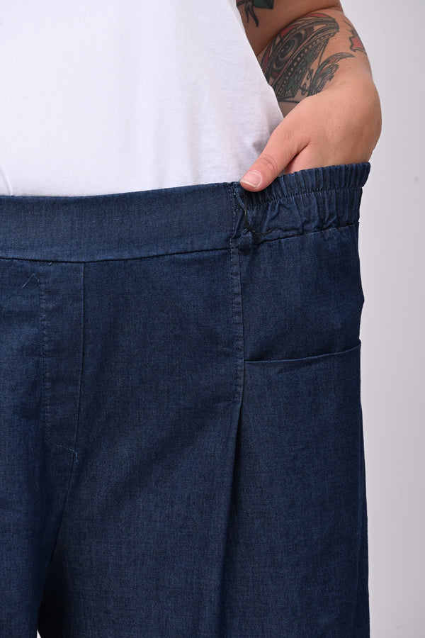 Bermuda chambrie risvolto - Jeans scuro