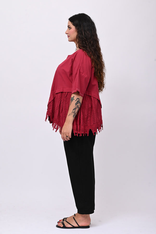 Maxi maglia punta sangallo - India