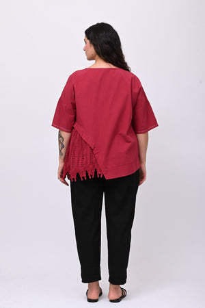 Maxi maglia punta sangallo - India