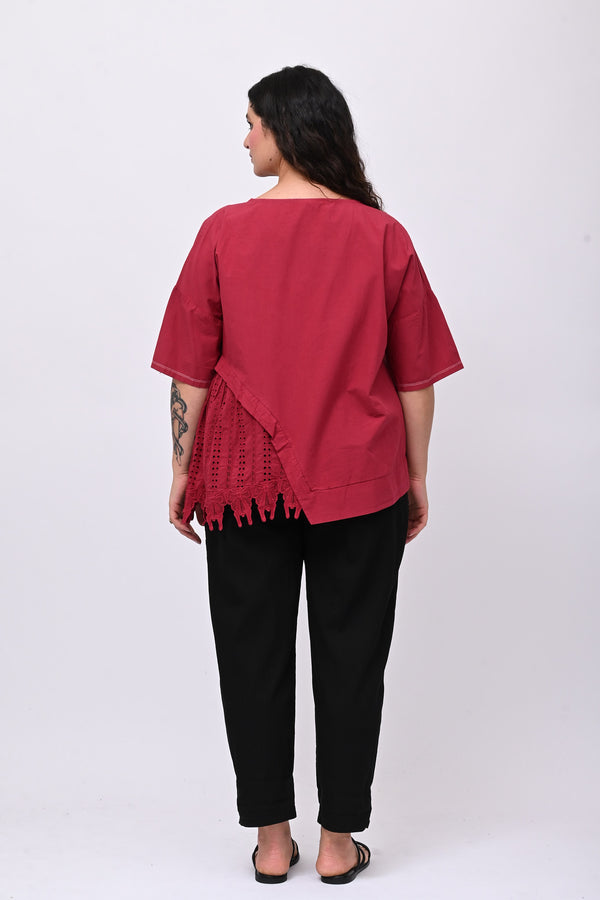 Maxi maglia punta sangallo - India
