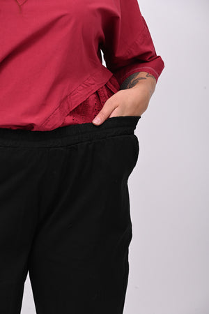 Pantalone baggy cotone - Nero