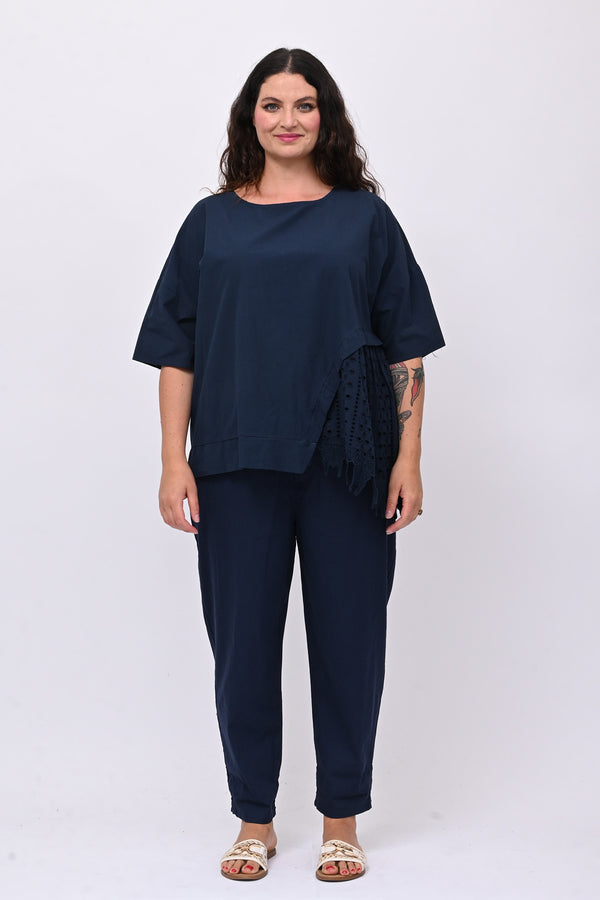 Pantalone baggy cotone - Blu