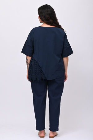Pantalone baggy cotone - Blu