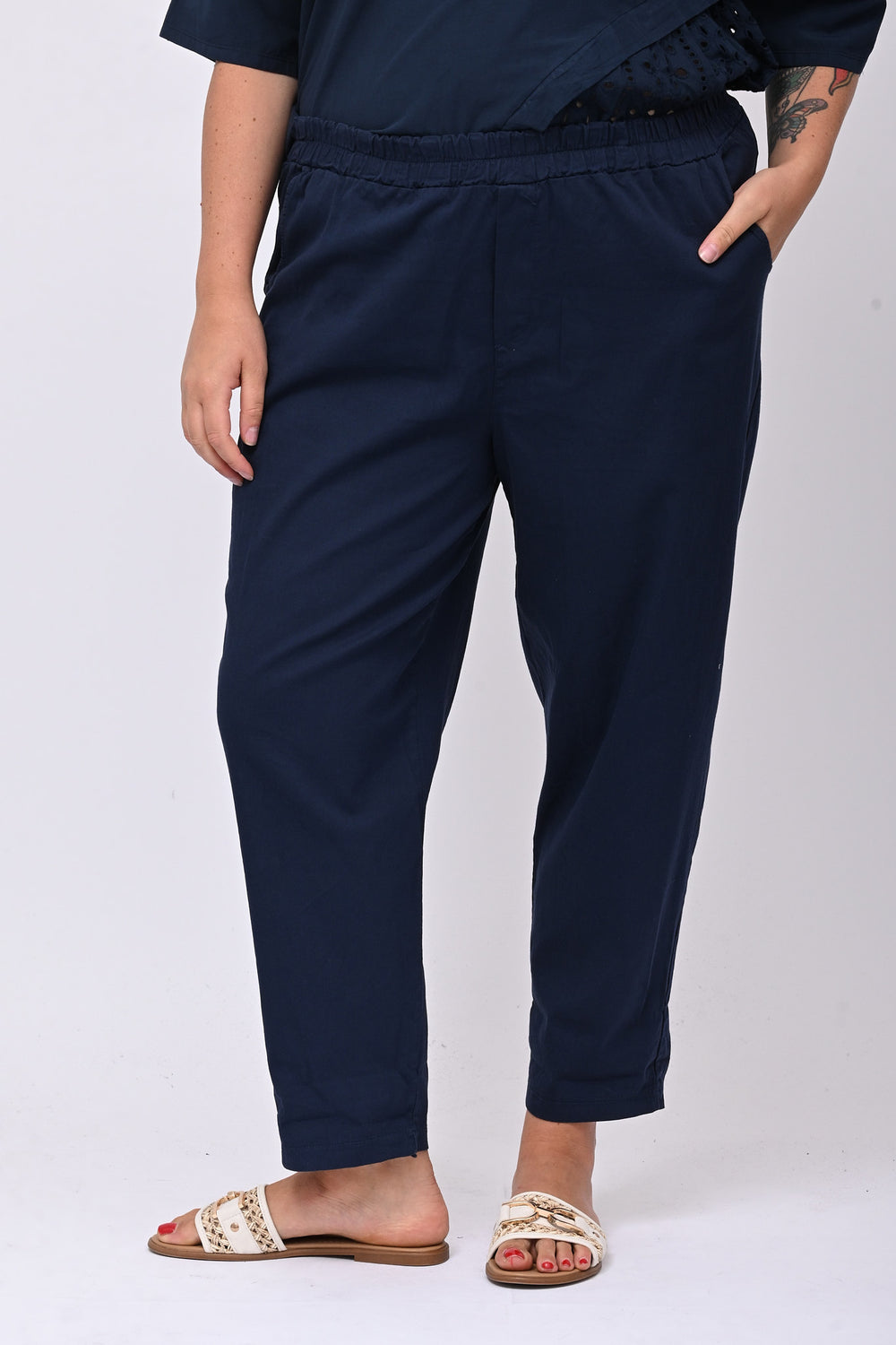 Pantalone baggy cotone - Blu
