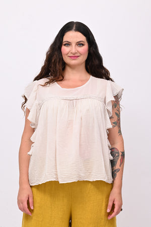 Maglia rouches nappine - Gesso