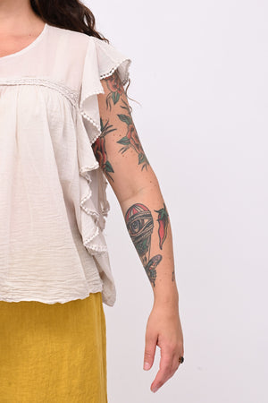 Maglia rouches nappine - Gesso