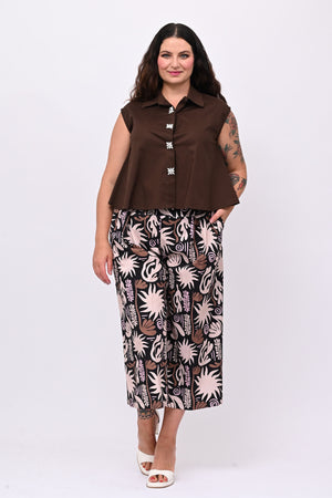 Camicia smanicata strass - Moro