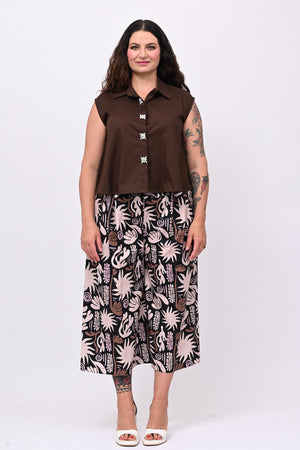 Camicia smanicata strass - Moro