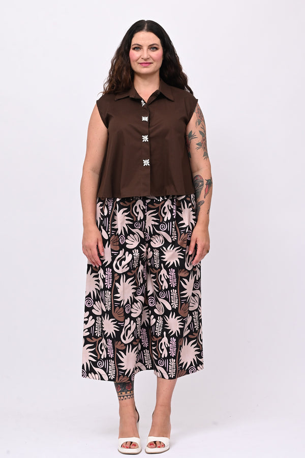 Camicia smanicata strass - Moro