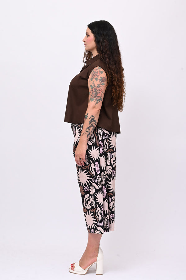 Camicia smanicata strass - Moro