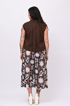Camicia smanicata strass - Moro