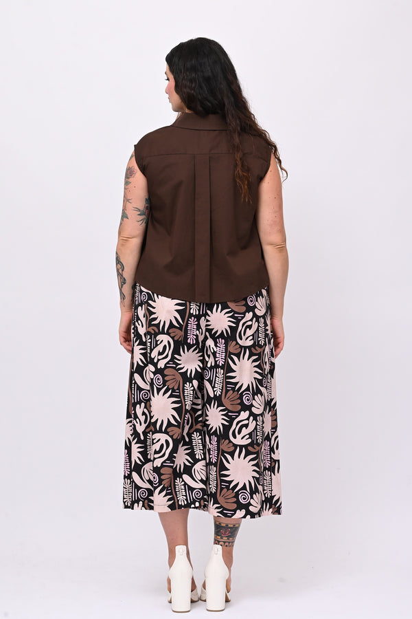 Camicia smanicata strass - Moro