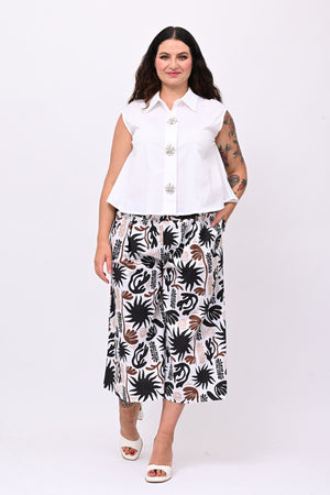 Camicia smanicata strass - Bianco