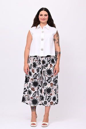 Camicia smanicata strass - Bianco