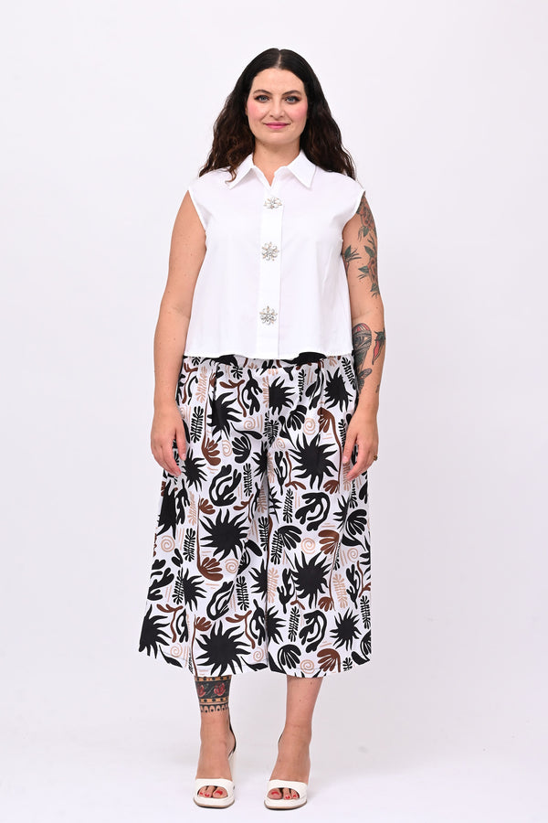 Camicia smanicata strass - Bianco