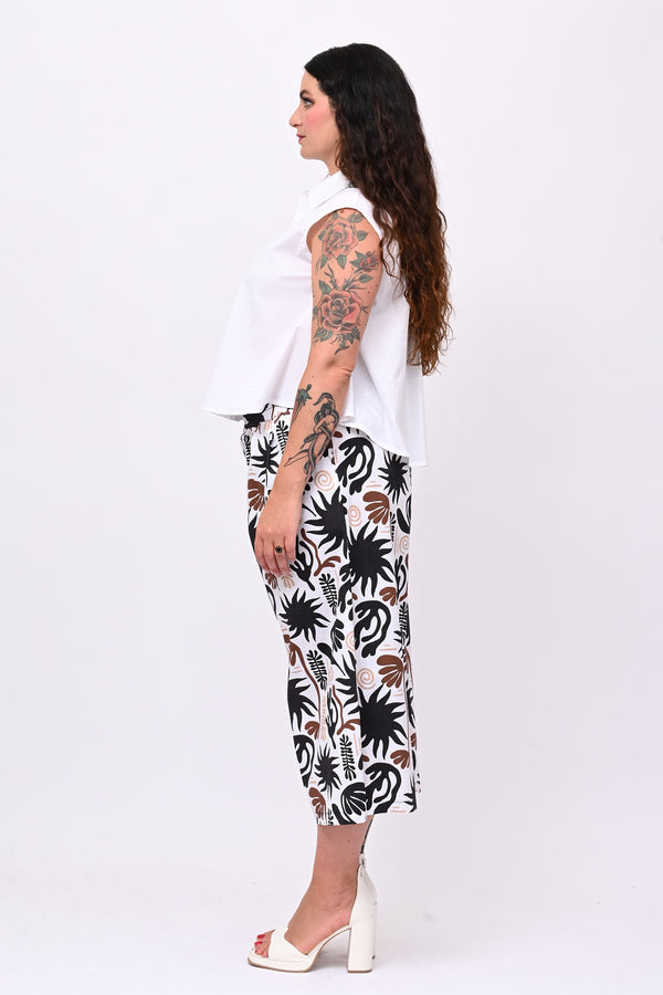 Camicia smanicata strass - Bianco